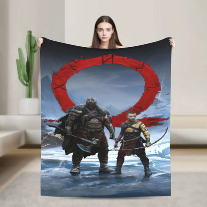 God of War Game Gamers Kratos Blanket Quality Super Soft  Throw Blanket Spring Decorative Couch Chair Sofa Bed Pattern Bedspread