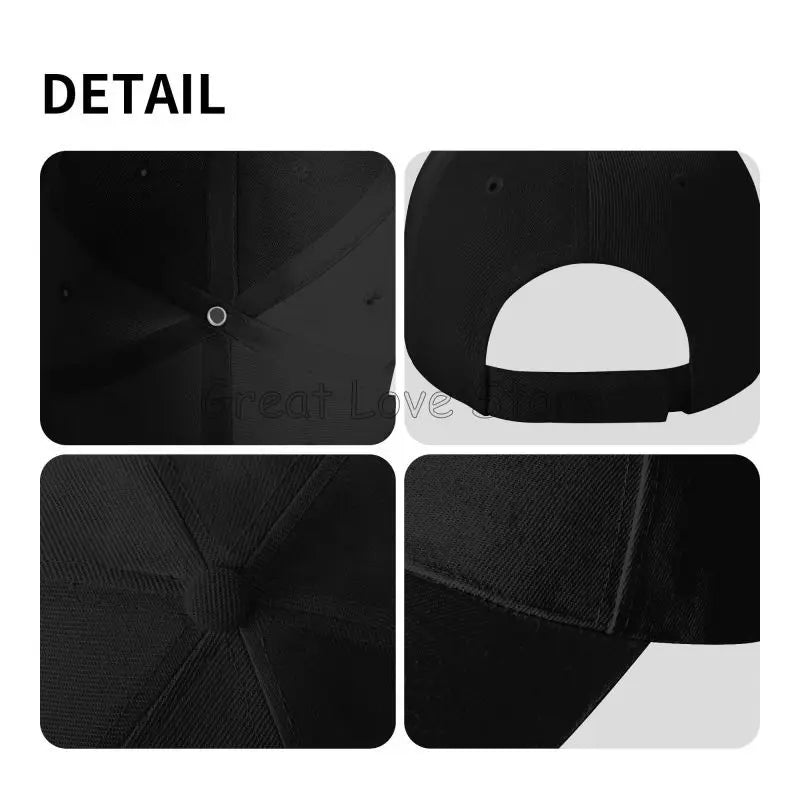 DBZ Kanji Print Baseball Cap Men Adjustable Sun Hat Luxury Trucker Sandwich Cap Women Casual Snapback Bucket Caps Golf Hats