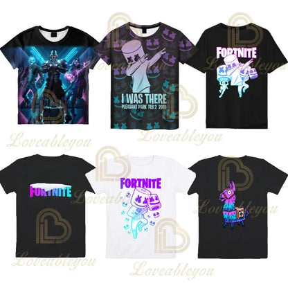 Boys Girls Cartoon T-shirt Fortnite T-shirt Battle Royale 3D 3 to 14 Years Victory Royale Game Kids Tops Teen Clothes