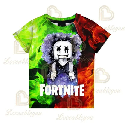 Battle Royale T-Shirt Fortnite T-Shirt Victory Cartoon-Oberteile Teenager-Kleidung Kinder Hero Game Fortress Night 3D Jungen Mädchen T-Shirt