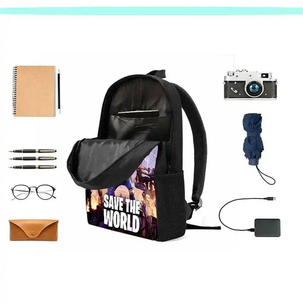 Children's Student Fortnite Cartoon Boys and Girls Large Capacity Backpack