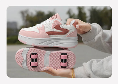Children's Outdoor Sports Roller Skates Shoes Single Row Wheel kids Sliding Shoes four-Wheel for boys and grils