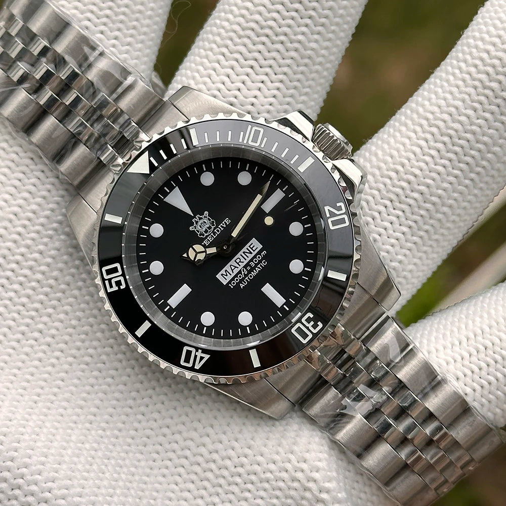 STEELDIVE SD1954 Black Dial 41MM Stainless Steel NH35 Automatic Movement What Ghost Men's 300M Dive Watch Sapphire Glass