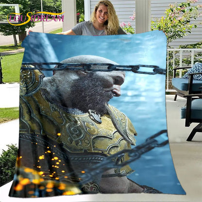 God of War Game Gamers Soft Plush Blanket,Flannel Blanket Throw Blanket for Living Room Bedroom Bed Sofa Picnic Cover Bettdecke