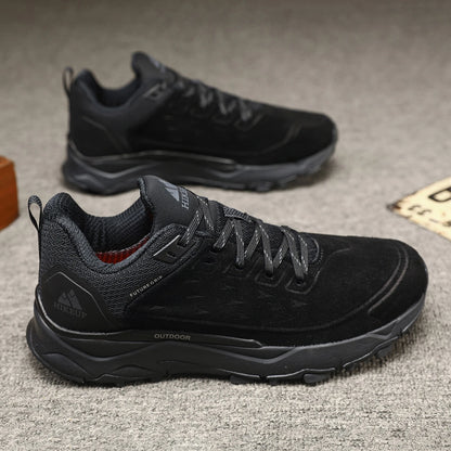HIKEUP Latest Men's Hiking Shoes, Wear-Resistant Non-Slip Outdoor Sneakers, Rock Climbing Trekking Hunting Men Sports Suede Leather
