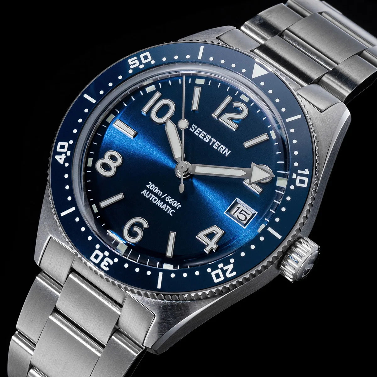 Sugess Diving Watch for Men Automatic Mechanical Wristwatches 20ATM Waterproof Sapphire NH35A Movement BGW9 Luminous New S434-2