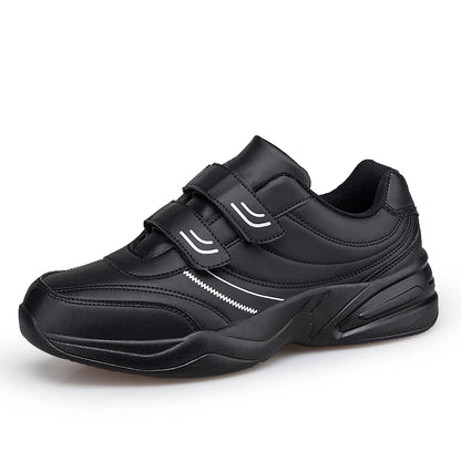 Férfi állítható tépőzáras bőr cipő, alkalmi sportcipő, fehér cipő, Masculino Zapatillas Deportivas Tenis