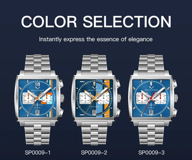 Specht&Sohne 2025 New Men's Watches Quartz Sport Watch Stainless Steel Leather Strap Japan Miyota VK63 Chronograph