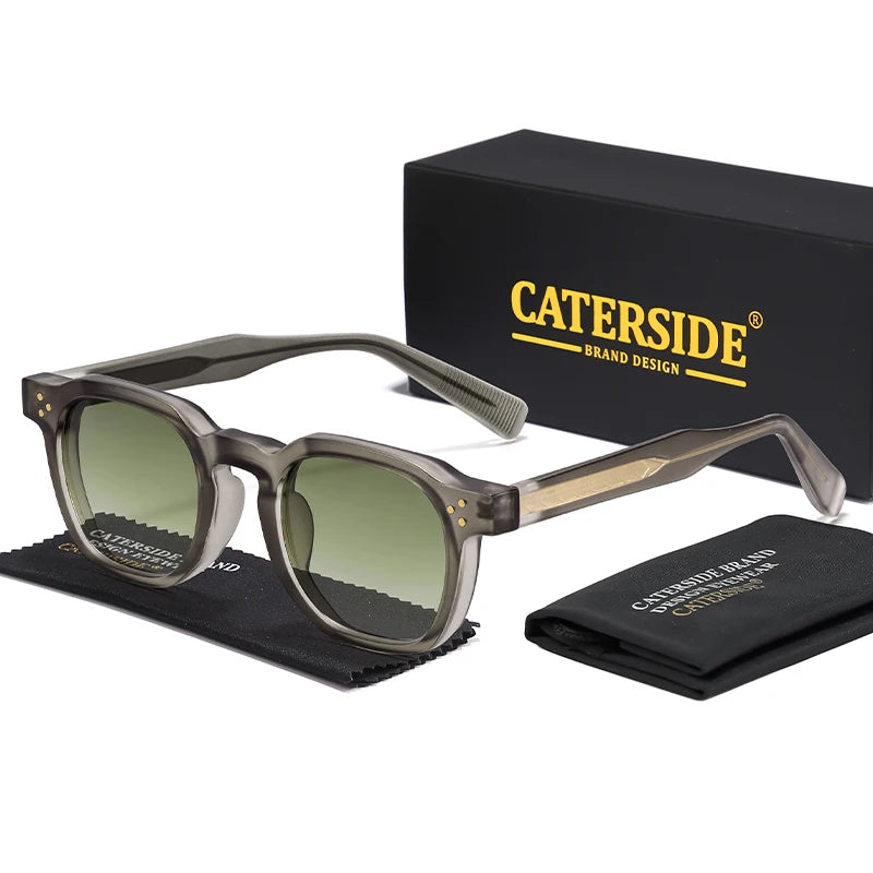 CATERSIDE New Fashion Men's Sunglasses Square Personalized Temple Tips Design Sun Glasses Women's Travel Party Festival Gift