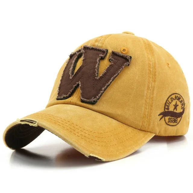 Women Men's Baseball Caps Letters W Embroidery Snapback Hip Hop Hat Adjustable Cotton Gorras Unisex Outdoor Casual Male Dad Hats