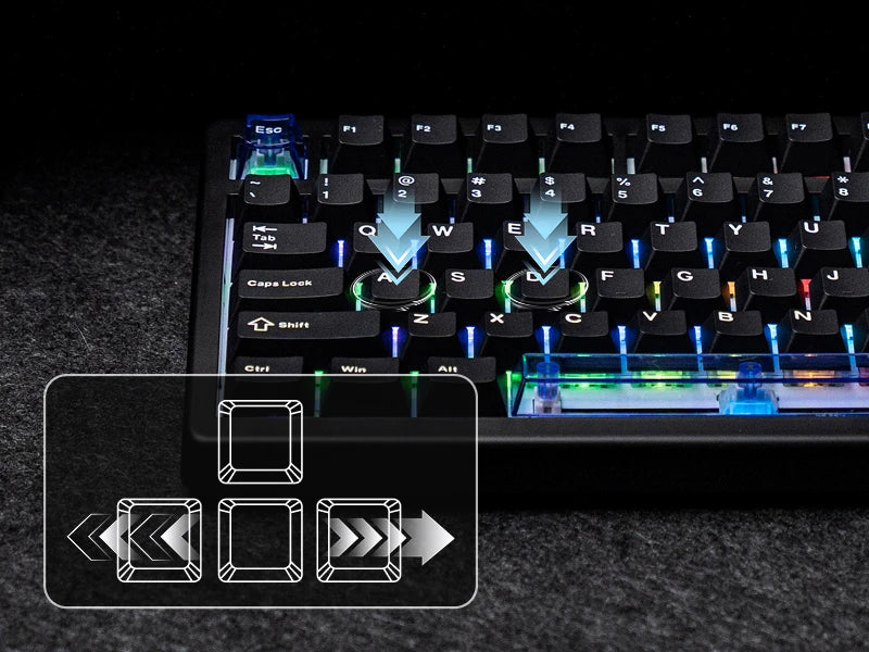 Teclado Mecânico Magnético EPOMAKER HE80 75% Layout US QWERTY Hot-Swap Creamy Gasket com Fio, Efeito Hall, DKS SOCD para PC/Mac