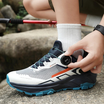 Spring & Summer Men's Running Shoes Outdoor Hiking, Wear-Resistant Trail Shoes with BOA Closure, Breathable Sports & Casual Style