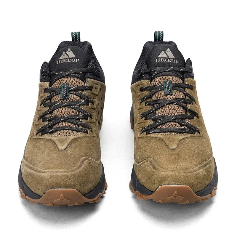 HIKEUP Latest Men's Hiking Shoes, Wear-Resistant Non-Slip Outdoor Sneakers, Rock Climbing Trekking Hunting Men Sports Suede Leather