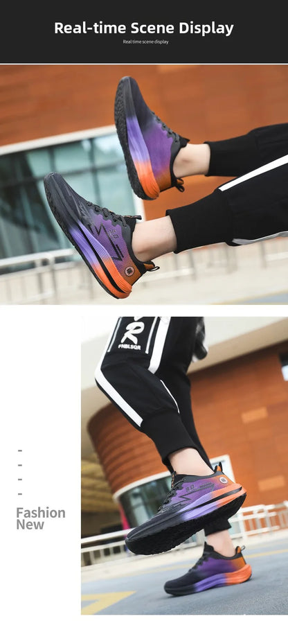 Unisex Lightweight Breathable Running Shoes Sporty Casual Low Top Flat Laced Footwear for Men And Women in Various Colors