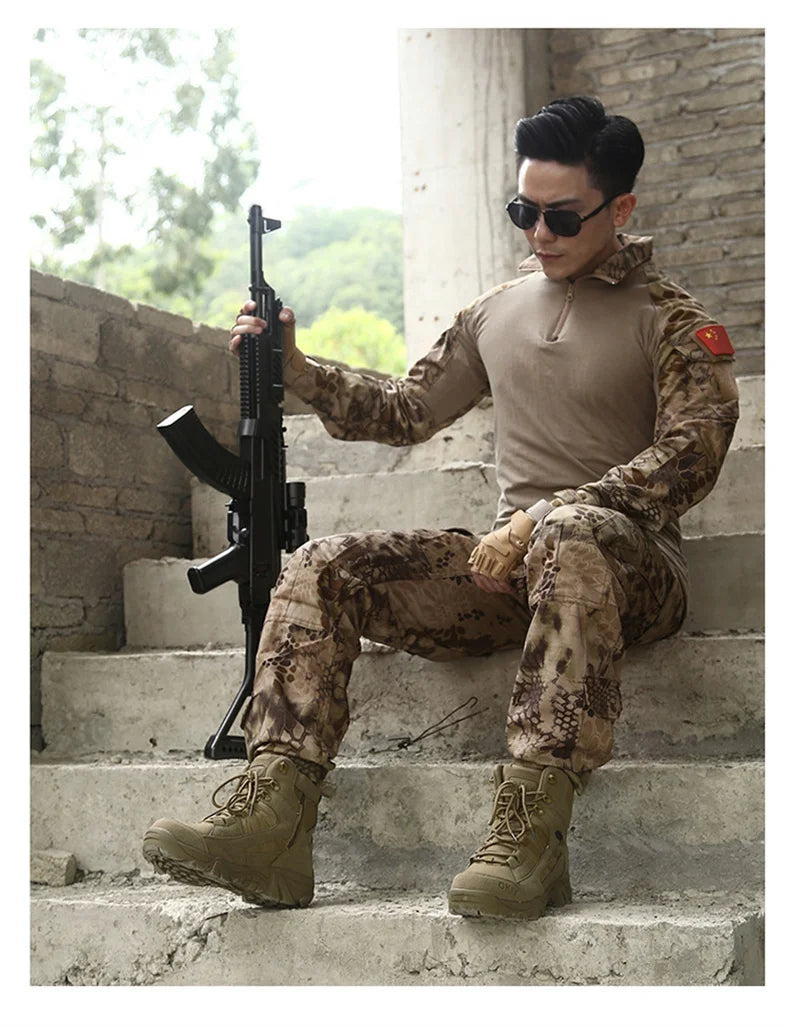 Men Tactical Boots Desert Waterproof Work Safety Shoes Hiking Shoes Ankle Men Outdoor Boots