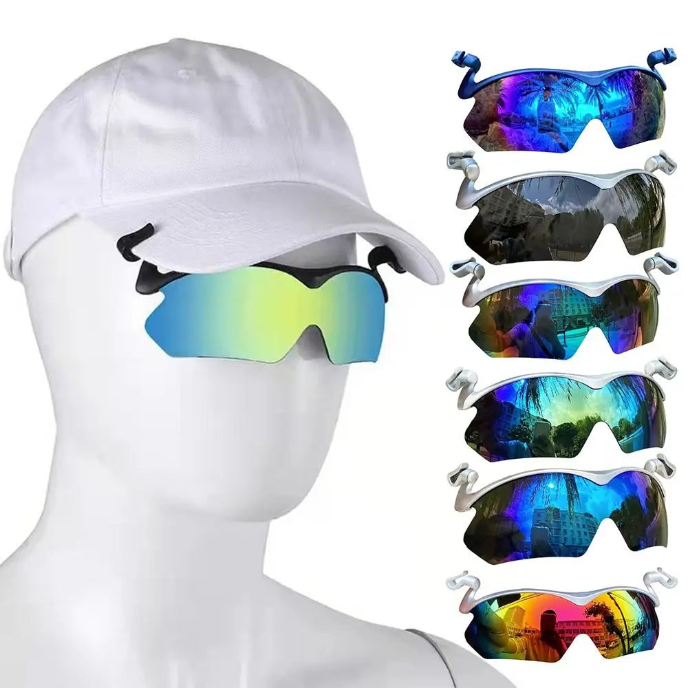 Clip Cap Sports Sunglasses, Clip On Hat Polarized Sunglasses, Flip-Up Cover UV Protection Fishing Cycling Outdoor Sunglasses