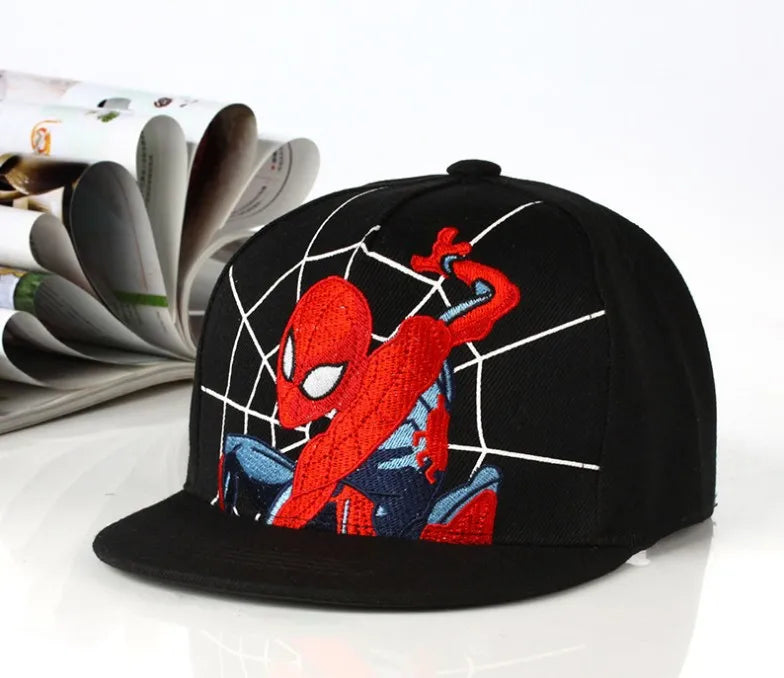 Cartoon Spider Embroidery Baseball Cap Flat Hip Hop Snapback Hat Adjustable Sun Hat for Casual Party Cosplay