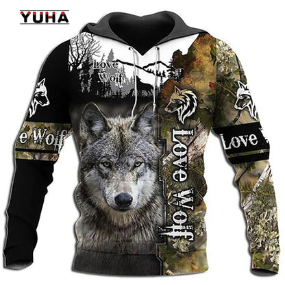 Neuer Wolf-Tattoo-Vegvisir Schwarz-Weiß 3D-Allover-Print Herren-Hoodie & Sweatshirt Unisex Casual Herbst-Trainingsanzug