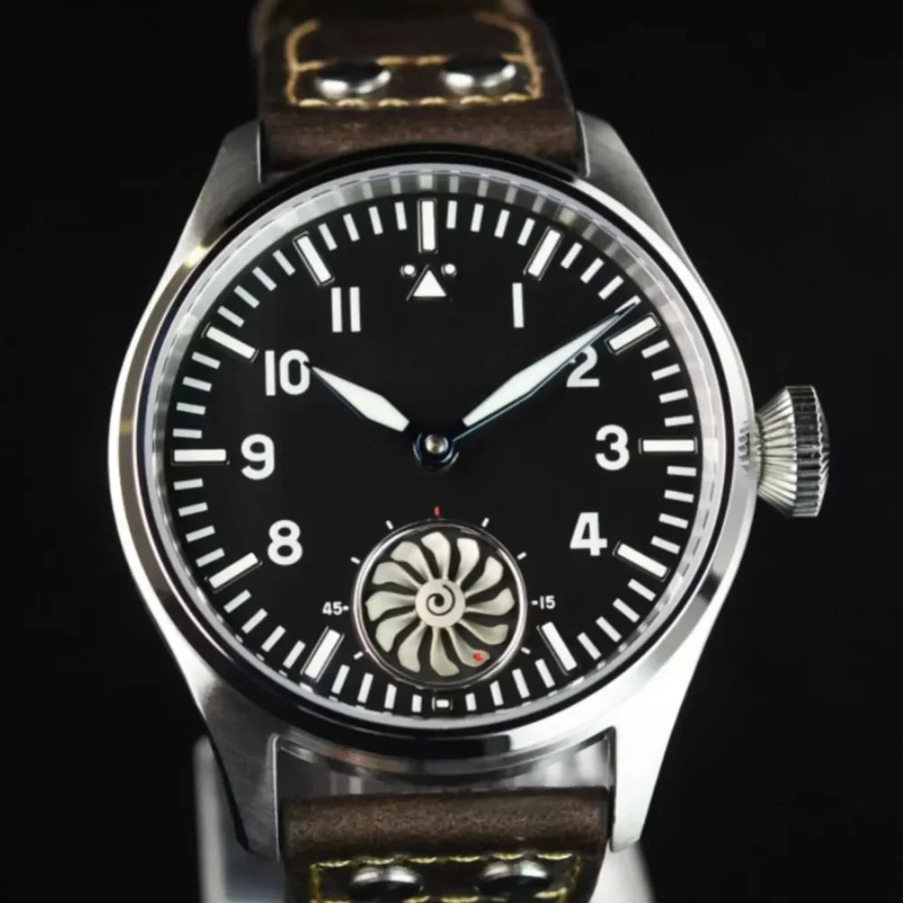 Hruodland 2025 Nuovo orologio meccanico da uomo Seagull ST3620 Retro Pilot 43MM BGW-9 luminoso, vetro zaffiro, turbina, Reloj Hombre