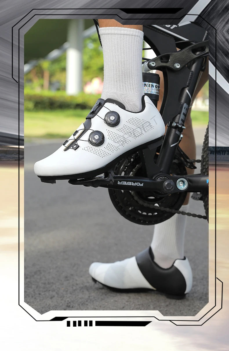 Scarpe da ciclismo ultraleggere, traspiranti e leggere, suole rigide compatibili SPD per allenamento e competizioni su bici da strada e mountain bike