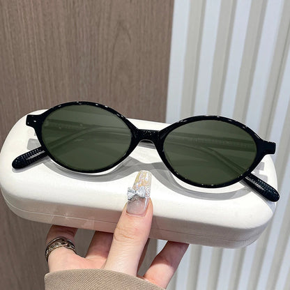 VICKY Simple Geometric Oval Small Frame Retro Design Women's Polarized Sunglasses UV Protection Customizable Prescription K9142