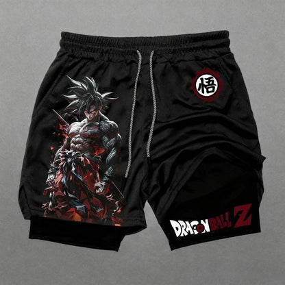 Dragon Ball Anime Goku Double-Layer Shorts 2026 American Sporty Summer Men's Loose Breathable Pants