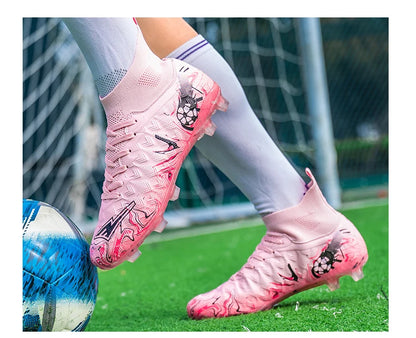 Chuteiras de Futebol de Cano Alto para Homem, para Relva Sintética, Respirantes e Antiderrapantes, Ténis de Treino e Jogo para Desporto ao Ar Livre, Chuteiras de Futebol FG