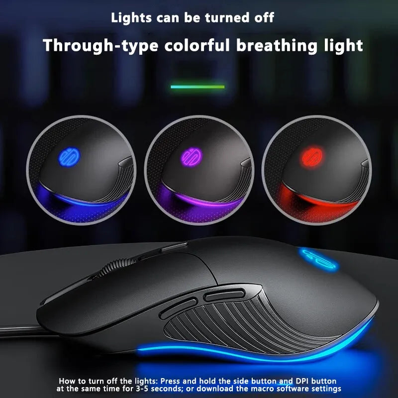 Mouse cablato USB INPHIC B1 silenzioso da ufficio e gaming per PC e laptop
