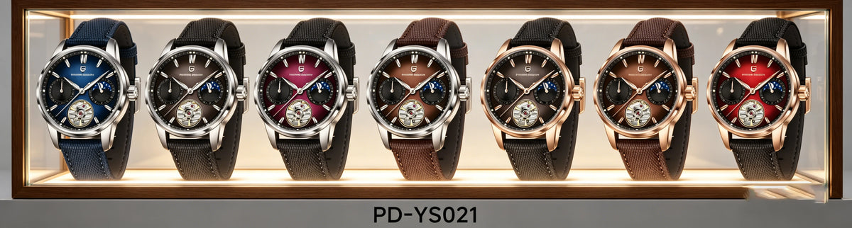 PAGANI DESIGN – Luxusné mechanické pánske hodinky, 41 mm, zafírové sklo, kožený remienok, vodotesné, v štýle pilotných hodín, s tourbillonom a fázou mesiaca