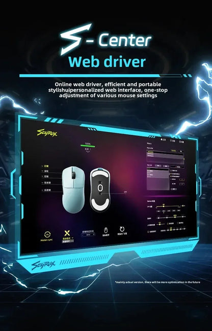 Rato gaming sem fios SCYROX V6 não poroso esports 40g 750IPS com recetor 8k, resposta rápida 3950, alta qualidade 8KHz