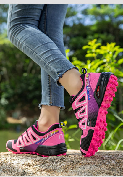 Unisex Outdoor Hiking Shoes Lace-Up Non-Slip Lightweight Men Tactical Training Sports Shoes Women Lockless Casual Cycling Shoes