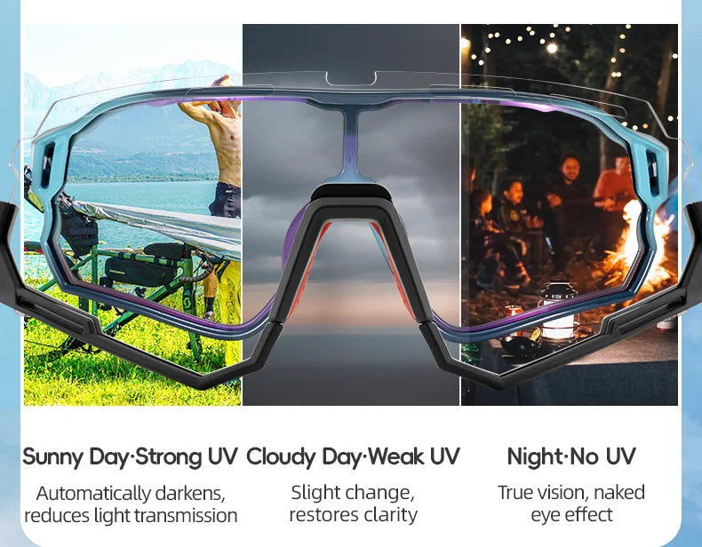 ROCKBROS Kids Polarized Photochromic Cycling Glasses UV400 Protection Outdoor Sports Sunglasses Child MTB Bicycle Eyewear