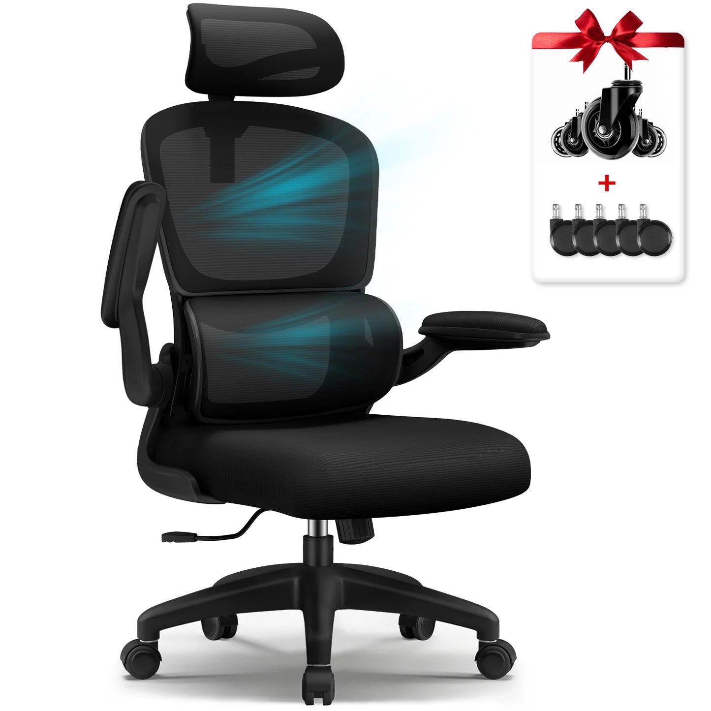Daccormax office chair ergonomic,Desk chair,150kg capacity, adjustable headrest and armrests, Computer chair with lumbar support