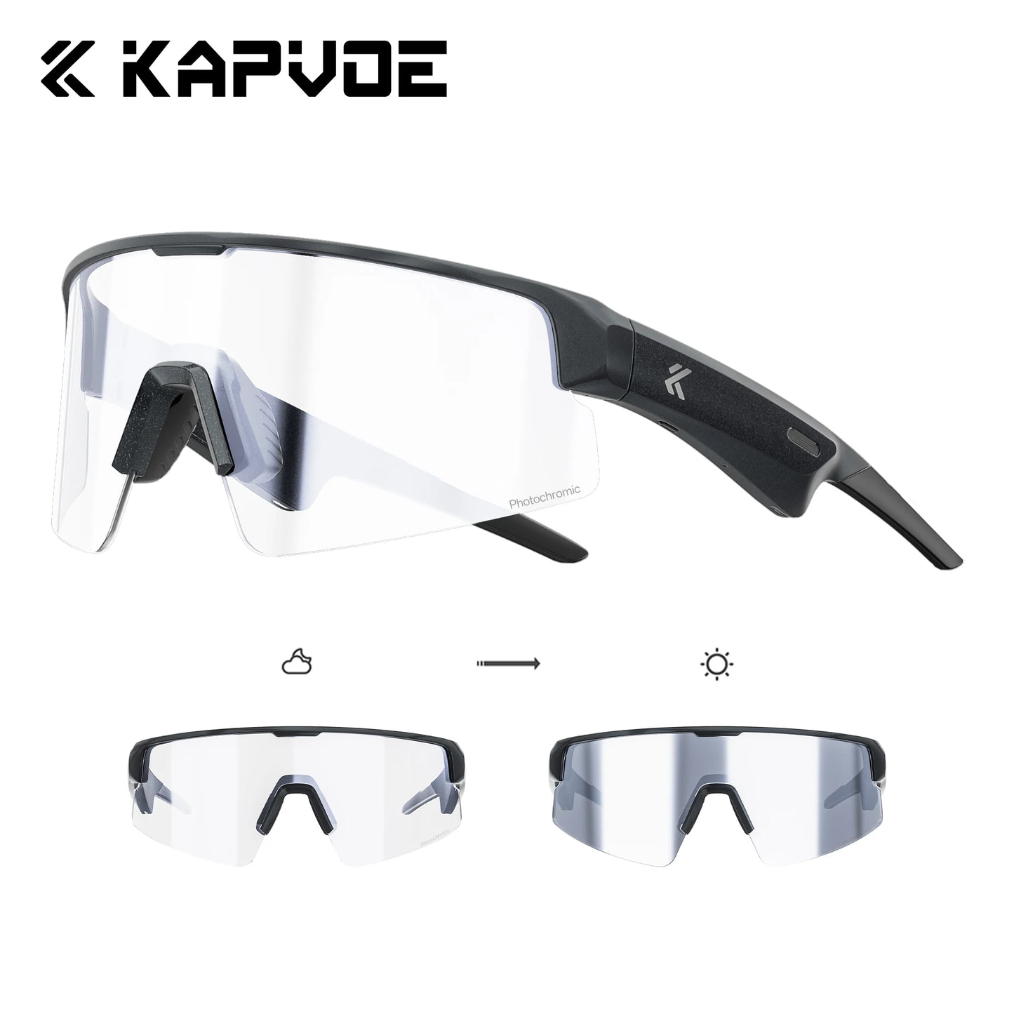 Kapvoe Bluetooth Sunglasses Smart Cycling Glasses Wireless UV400 Protection Goggles Telephone MP3 Sports Cycling Glasses Men