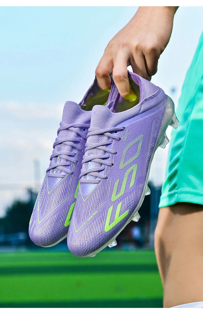 Nuove scarpe da calcio da uomo di alta qualità, tacchetti, scarpe da football, sneakers bestseller indoor per futsal, antiscivolo, da partita su erba, alte, outdoor