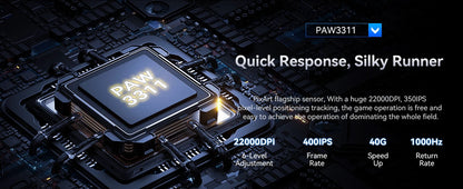 ATTACK SHARK X11SE kabellose Gaming-Maus, Tri-Mode, 63g Superlight mit PAW3311-Sensor, 22000 DPI, 300mAh Akku, Dual Driver