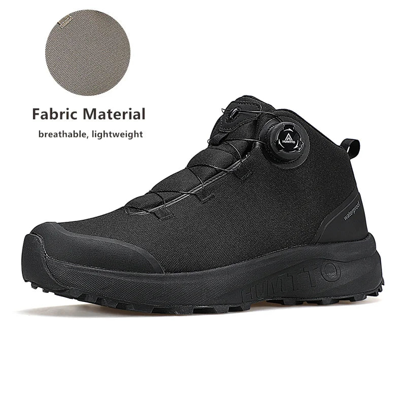 HUMTTO Lederschuhe für Herren Winter Camping Outdoor Herren-Sportschuhe Atmungsaktive Trekkingstiefel für Männer Rutschfeste Wandersneaker