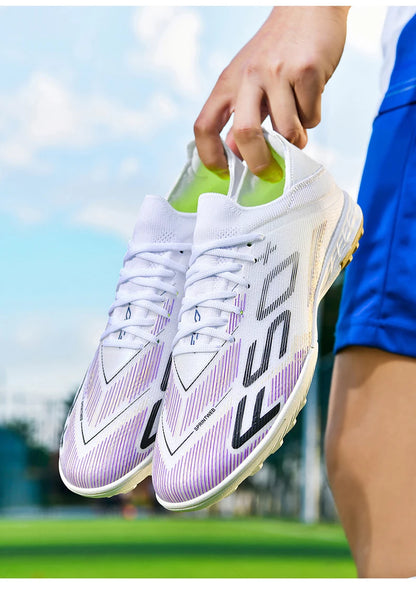 Nuove scarpe da calcio da uomo di alta qualità, tacchetti, scarpe da football, sneakers bestseller indoor per futsal, antiscivolo, da partita su erba, alte, outdoor