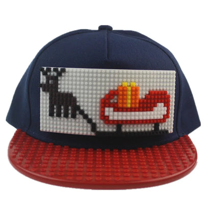Cartoon Patchwork Baseball Caps DIY Blocks Snapback Hats Hip Hop Hat for Men Women Detachable Pixels Dad Hats Cap Kids Adults