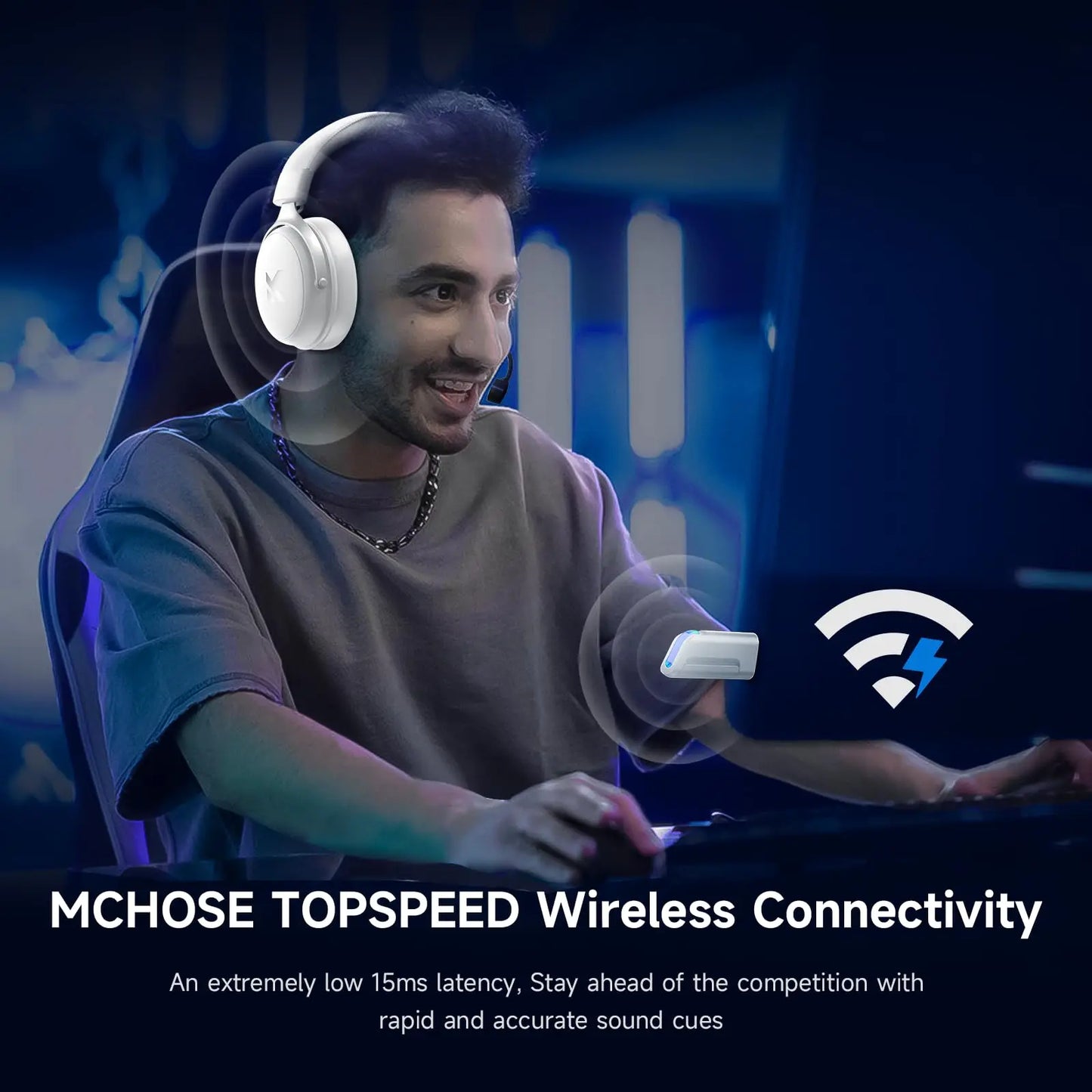 MCHOSE V9 PRO Wireless Gaming Headset 7.1 Surround Sound Bluetooth 5.4 Low Latency Gaming Headphones for PS5 PS4 PC Switch