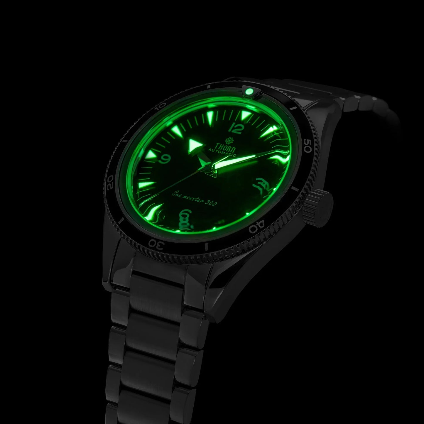 Thron T026 38mm Watch Sapphire Crystal 316L Stainless Steel PT5000/Swiss Ronda Automatic Movement Vintage Style Men's Watch