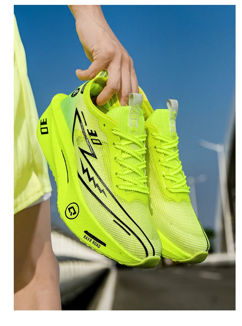 Running Shoes with Specialty Carbon Plate, Marathon Men’s Sports, Breathable, Lightweight, Comfortable Women’s Athletic Non-Slip Sneakers