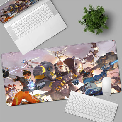 Tapete de rato gaming Overwatch Anime Girl grande XXL com impressão HD, base para teclado de computador, portátil e escritório, tapete de secretária em borracha macia 900x400 MM