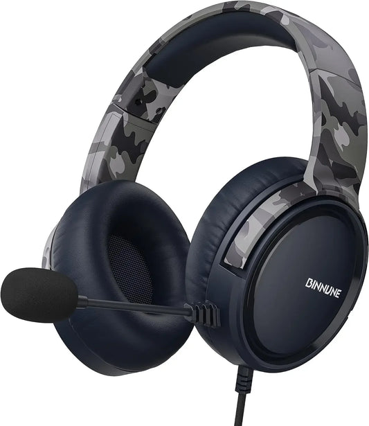 Gaming Headset with Mic for PC PS5 PS4 Xbox One Switch, Wired Gamer Headphones Over-Ear Headphones