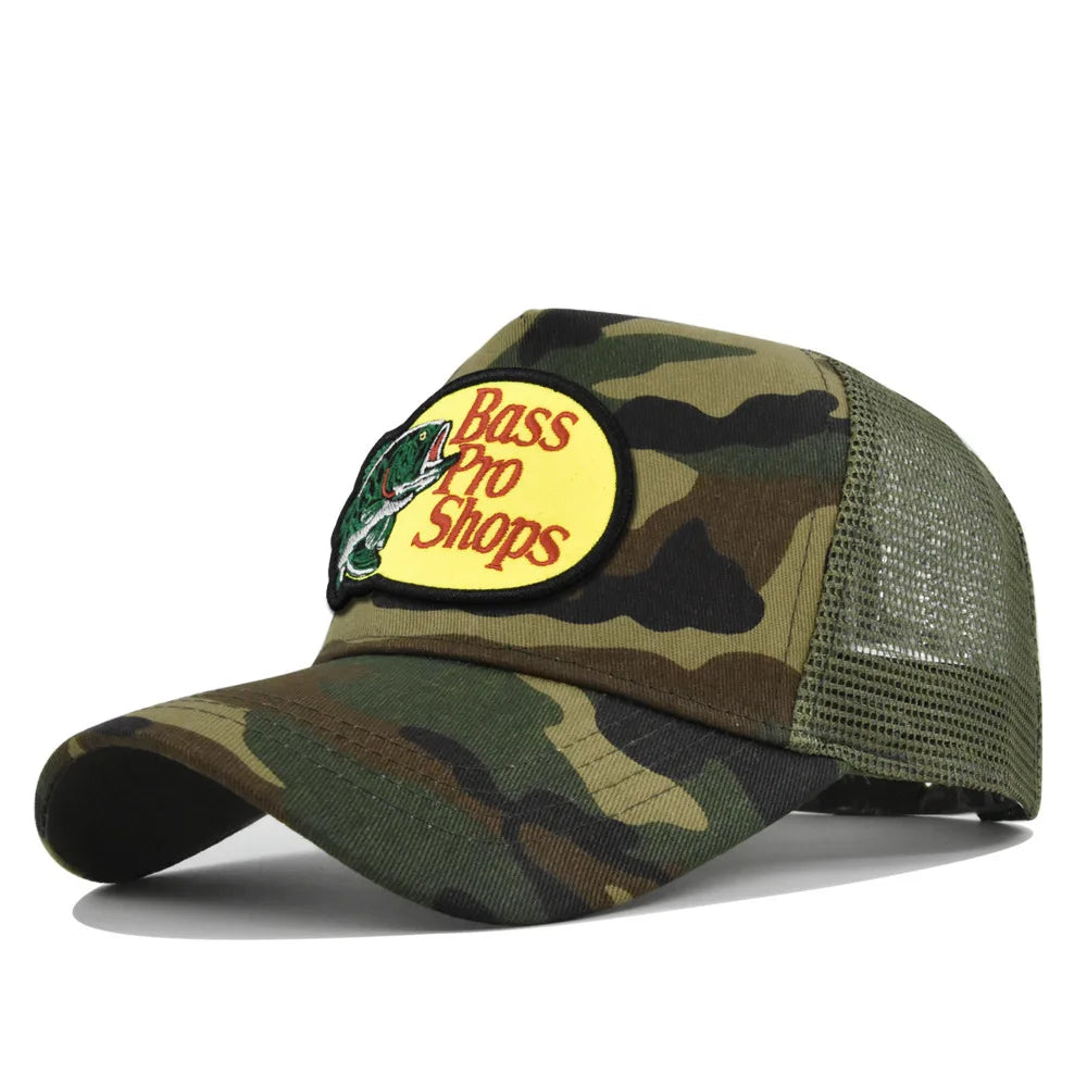 bass football baseball caps Men and women outdoor casual hip-hop Summer sunshade breathable mesh cap