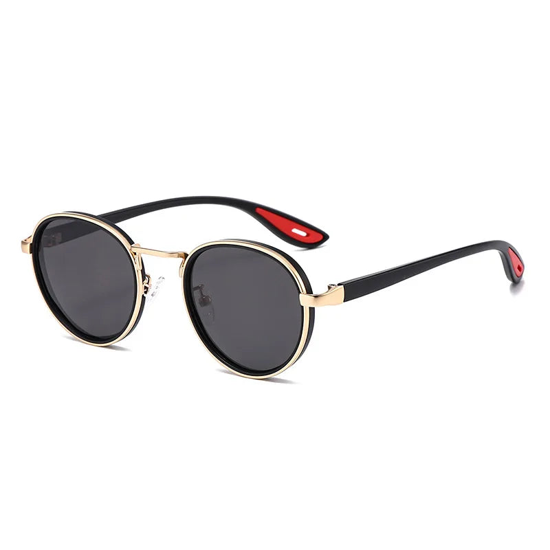 KLASSNUM Round Vintage Sunglasses Men Women 2026 New Punk Fashion Shades Trendy Luxury Brand Casual Anti UV Lens Sun Glasses