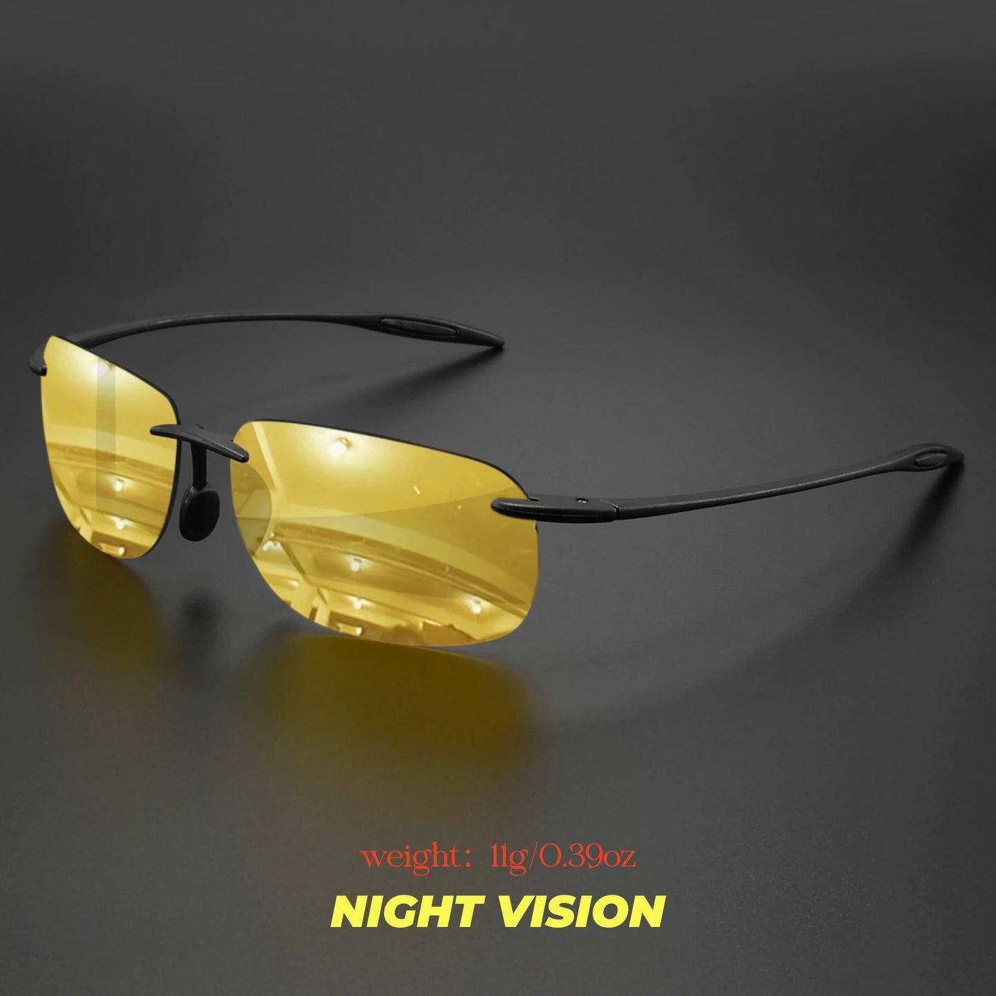 Ultra Light 11g TR90 Frameless Polarized Sunglasses - Flexible & Comfort Fit, Square Shape for Driving, Fishing, Outdoor