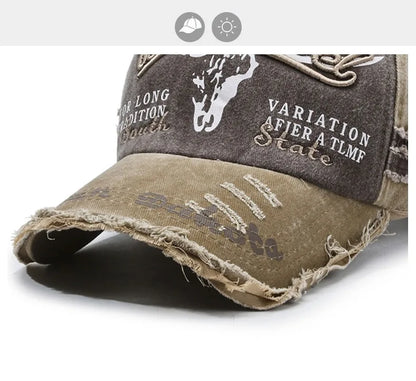 Neue coole Herren-Baseballcap aus gewaschener Baumwolle im Retro-Stil für alle Jahreszeiten – Outdoor-Sportkappe für Herren als Accessoire