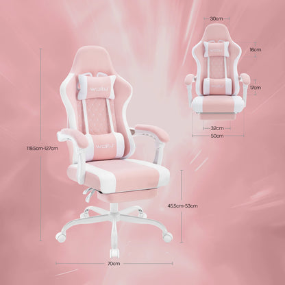 Sedia da ufficio girevole WOLTU con funzione massaggio, poltrona ergonomica con cuscino e poggiapiedi, sedia gaming regolabile in altezza