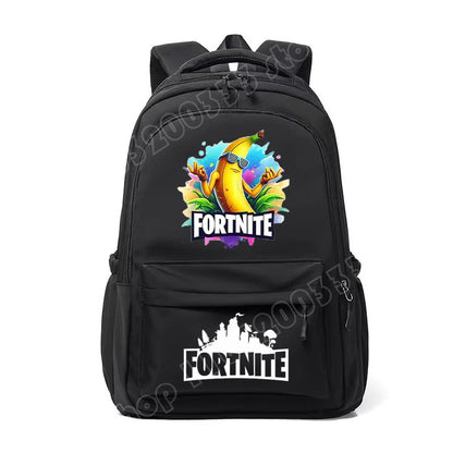 Mochila Fortnite para Crianças, Portátil e de Grande Capacidade, Mala Escolar de Estudante com Estampado Cartoon e Alças de Ombro, Material Escolar para Rapazes, Presente